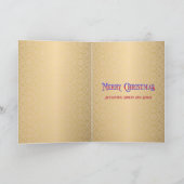 赤エレガント金ゴールドクリスマスツリー名前をカスタムする シーズンカード (内部)