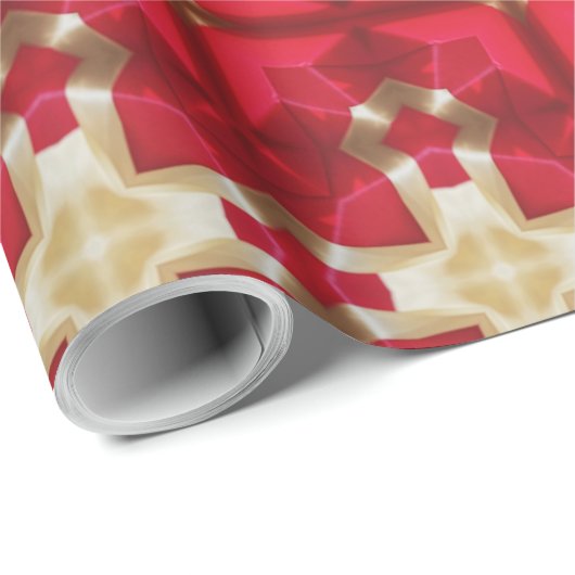 赤エレガント金ゴールドクリスマス ラッピングペーパー (ロールコーナー)