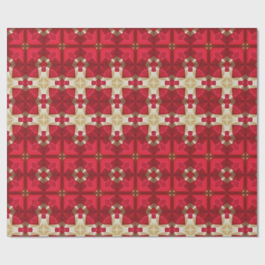 赤エレガント金ゴールドクリスマス ラッピングペーパー (フラット)