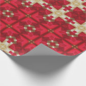 赤エレガント金ゴールドクリスマス ラッピングペーパー (角)