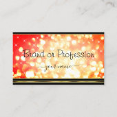 赤エレガント金ゴールドグリッター発光スターズブラック 名刺 (正面)