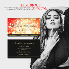 赤エレガント金ゴールドグリッター発光スターズブラック 名刺