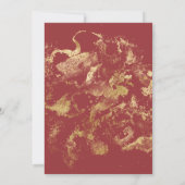 赤エレガント金ゴールドグリーンクリスマスクリスチ結婚ャーズ 招待状 (裏面)