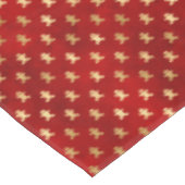 赤エレガント金ゴールドジンガーブレッドクリスマス テーブルクロス (アングル)