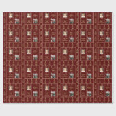 赤エレガント金ゴールドストライプの2フォト気持ち文字 ラッピングペーパー (フラット)