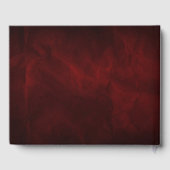 赤エレガント金ゴールドスワール結婚ズゲストブック ゲストブック (裏面)