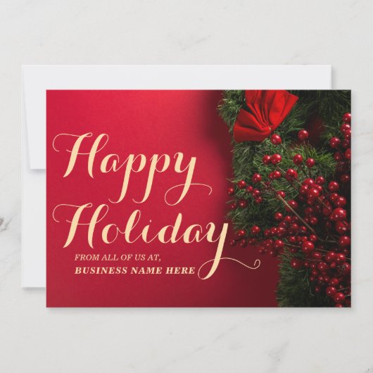 赤エレガント金ゴールドタイポグラフィフェスティバル シーズンカード (正面)