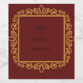 赤エレガント金ゴールドデコワインラベル ワインラベル (シングルラベル)