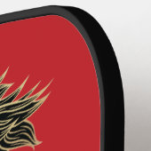 赤エレガント金ゴールドドラゴン中国のモノグラム ピックルボールラケット (左詳細)