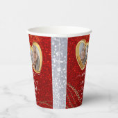 赤エレガント金ゴールドハートカスタム写真退職 紙コップ (右)