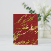 赤エレガント金ゴールドフェイクマーブルスクラップブック紙 (スタンド正面)