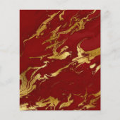 赤エレガント金ゴールドフェイクマーブルスクラップブック紙 (正面)