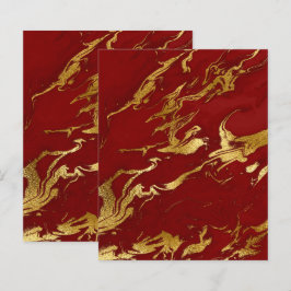 赤エレガント金ゴールドフェイクマーブルスクラップブック紙