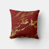 赤エレガント金ゴールドフェイク大理石クリスマス クッション (正面)