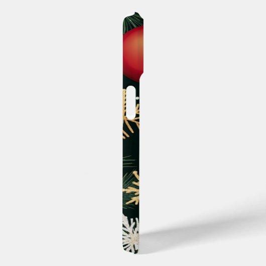 赤エレガント金ゴールドフェスティバルクリスマスオーナメントパイン Case-Mate iPhoneケース (裏面 / 右)