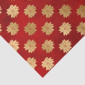 赤エレガント金ゴールドフォイルのポインセティアスのパターン休日 薄葉紙 (詳細)