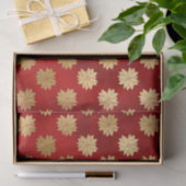 赤エレガント金ゴールドフォイルのポインセティアスのパターン休日 薄葉紙 (ギフト)