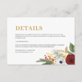 赤エレガント金ゴールドフローラモノグラ結婚ム詳細 エンクロージャーカード (正面)