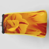 赤エレガント金ゴールドフローラモンセルラチューリップフラワー ゴルフヘッドカバー (正面)