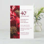 赤エレガント金ゴールドフローラ40周年記念写真 招待状 (スタンド正面)
