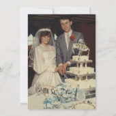 赤エレガント金ゴールドフローラ40周年記念写真 招待状 (裏面)