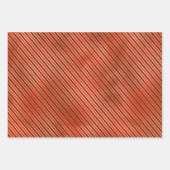 赤エレガント金ゴールドホイル飴のストライプ模様 ラッピングペーパーシート (正面3)