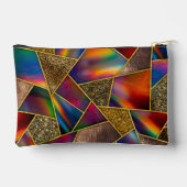 赤エレガント金ゴールドホログラフィー アクセサリーポーチ (裏面)