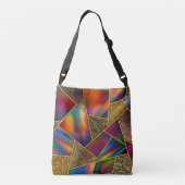 赤エレガント金ゴールドホログラフィー クロスボディバッグ (裏面)