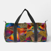 赤エレガント金ゴールドホログラフィー ダッフルバッグ (正面)