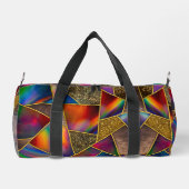 赤エレガント金ゴールドホログラフィー ダッフルバッグ (裏面)