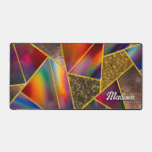 赤エレガント金ゴールドホログラフィー デスクマット (正面)