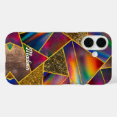 赤エレガント金ゴールドホログラフィー Case-Mate iPhoneケース (裏面 (横))