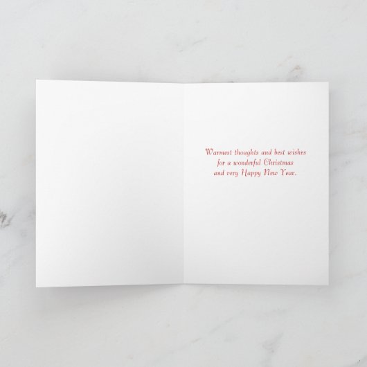 赤エレガント金ゴールド写真クリスマス シーズンカード (内部)