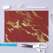 赤エレガント金ゴールド大フェイク理石クリスマス 薄葉紙 (クラフト)