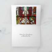 赤エレガント金ゴールド宗教フローラ写真クリスマス シーズンカード (内部)