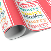 赤エレガント金ゴールド星カラフル聖降誕祭 ラッピングペーパー (ロールコーナー)