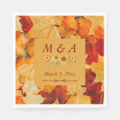 赤エレガント金ゴールド紅葉ズ結婚ナプキン スタンダードランチョンナプキン (正面)