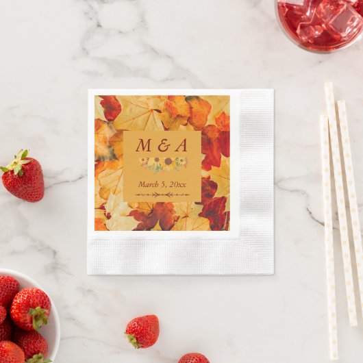 赤エレガント金ゴールド紅葉ズ結婚ナプキン 縁ありカクテルナプキン (インサイチュ)