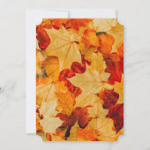 赤エレガント金ゴールド紅葉秋の結婚式 サンキューカード (裏面)