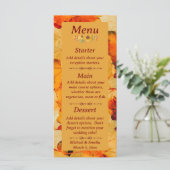 赤エレガント金ゴールド紅葉秋の結婚式 メニュー (スタンド正面)