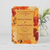 赤エレガント金ゴールド紅葉秋の結婚式 招待状 (スタンド正面)