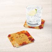 赤エレガント金ゴールド紅葉結婚 ペーパーコースター (インサイチュ)