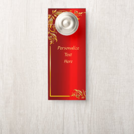 赤エレガント金ゴールド装飾デザインパーソナライズされた ドアノブサイン