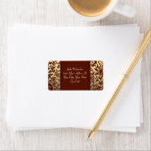 赤エレガント金結婚住所 シール (インサイチュ)