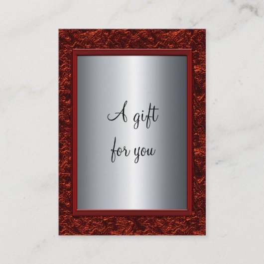 赤エレガント銀クリスマスギフト証書Gi 割引カード (正面)