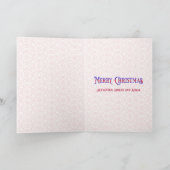 赤エレガント銀クリスマスツリー名カスタム シーズンカード (内部)