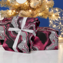 赤エレガント銀グリッターアゲート誕生日