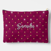 赤エレガント銀フェイクグリッターモノグラムの アクセサリーポーチ (裏面)