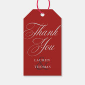 赤エレガント銀書道文字 ギフトタグ (正面)