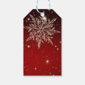 赤エレガント雪の結婚結晶 ギフトタグ (裏面)